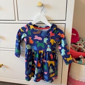 Mini Boden Dog Print Colorful Dress 12-18 Months